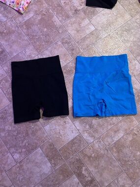 Amazon Women's Athletic Shorts - Black & Blue